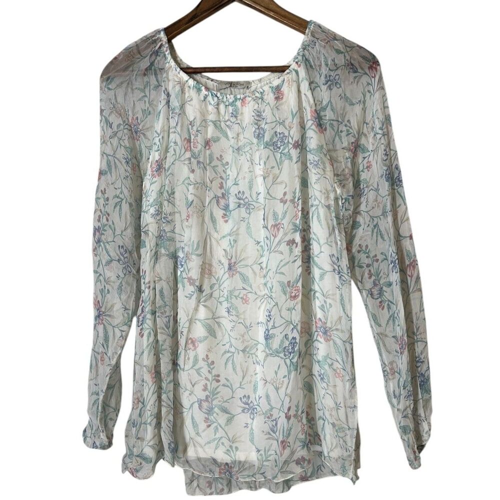Viola Borghi Silk Blouse Sz S Cottagecore Dainty Feminine Sheer Coquette Regency
